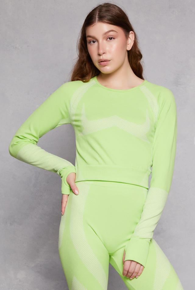 Womens Seamless Color Block Long Sleeve Top Product Image