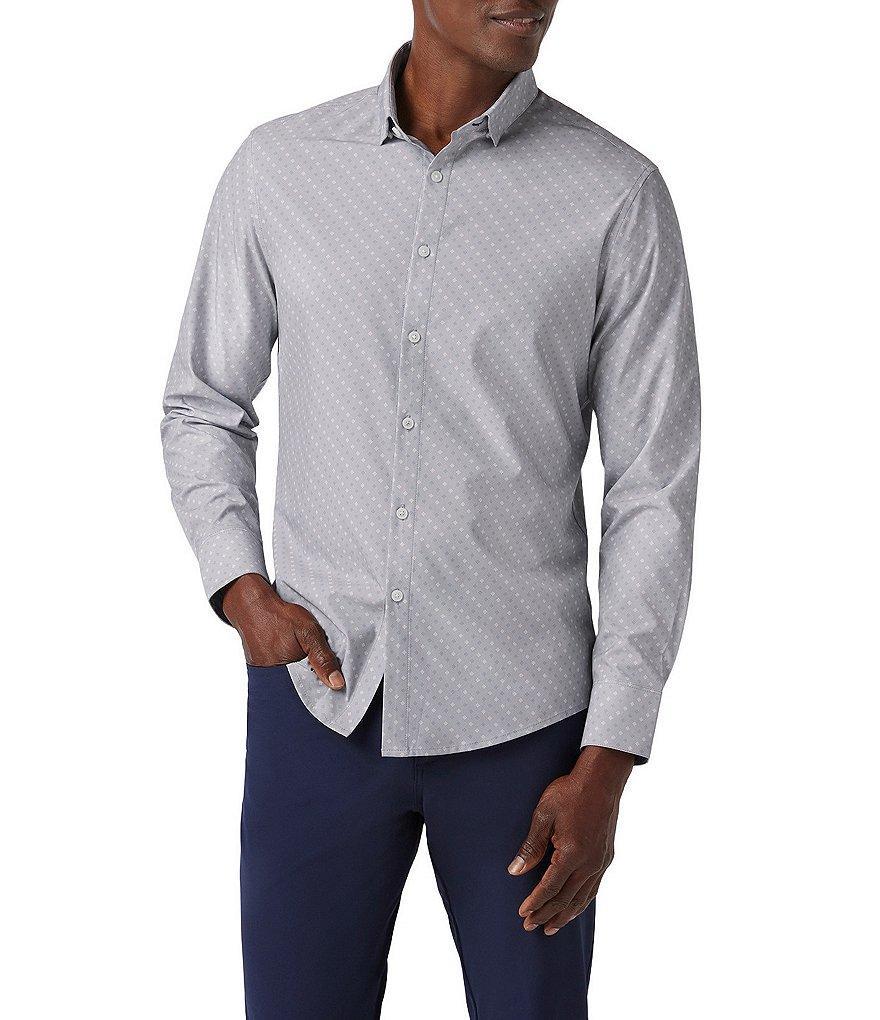 Mizzen+Main Performance Stretch Leeward No Tuck Dot Print Long Sleeve Woven Shirt Product Image