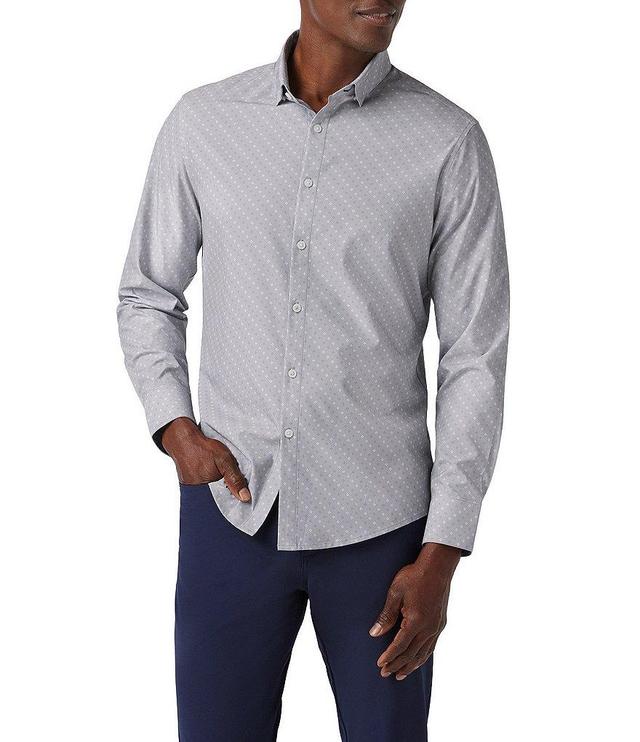 Mizzen+Main Performance Stretch Leeward No Tuck Dot Print Long Sleeve Woven Shirt Product Image