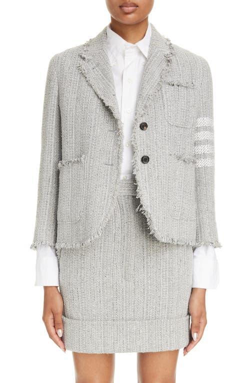 Thom Browne 4-Bar Unconstructed Shrunken Tweed Blazer Product Image