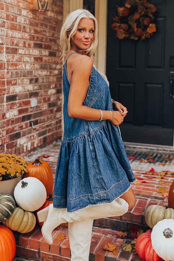 Always In Style Denim Mini Dress Product Image