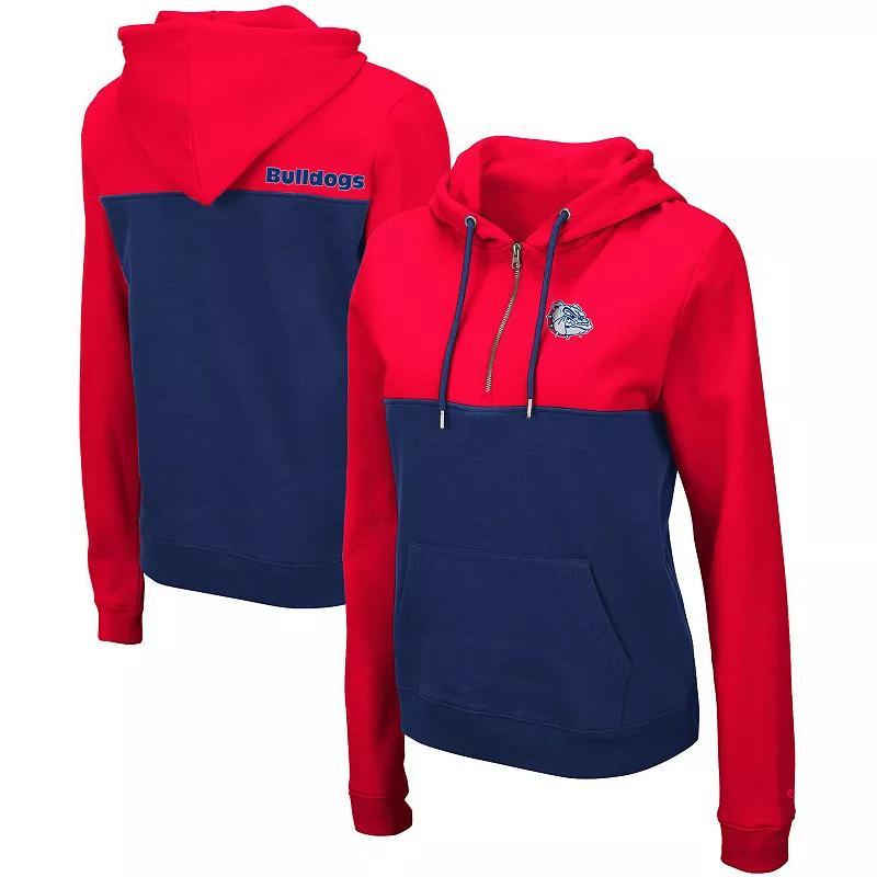 Womens Colosseum /Royal Kansas Jayhawks Aidan Lightweight Half-Zip Hoodie Product Image