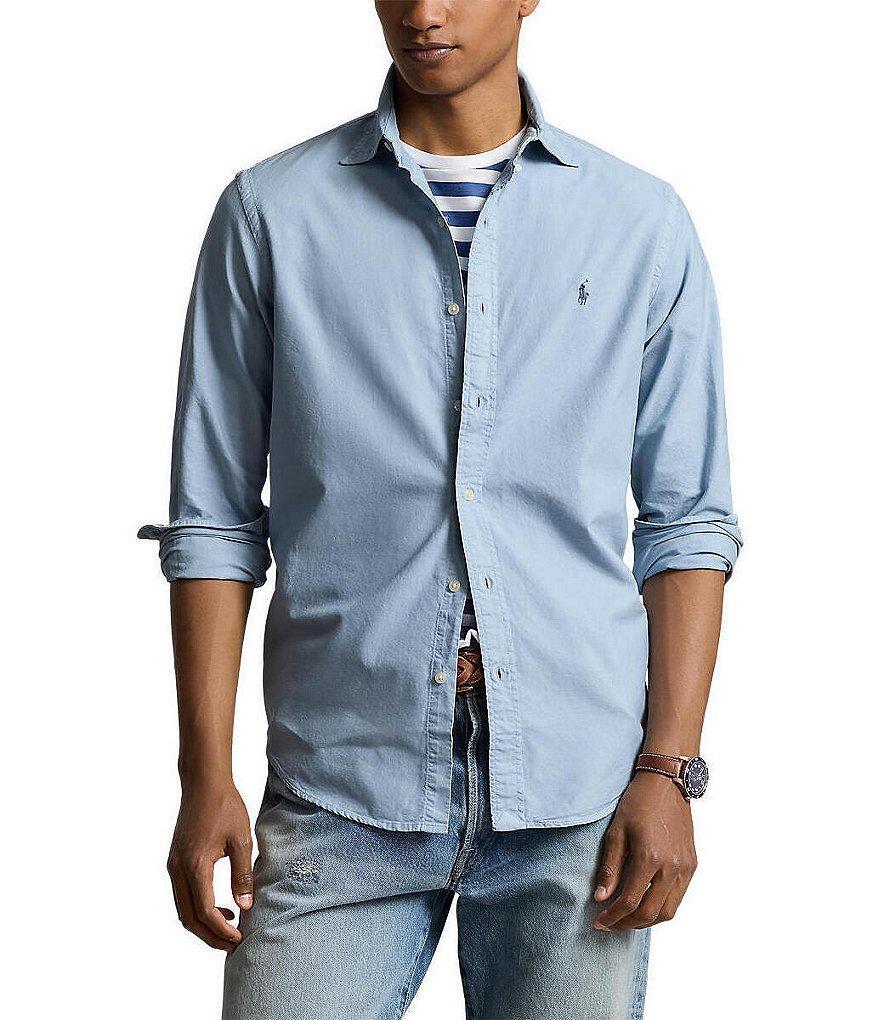 Polo Ralph Lauren Solid Garment-Dye Oxford Classic Fit Long Sleeve Woven Shirt Product Image