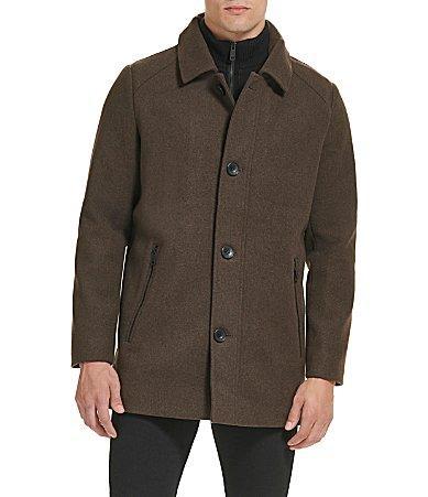 Kenneth Cole New York SB Button Front Wool Knit Collar Coat Product Image