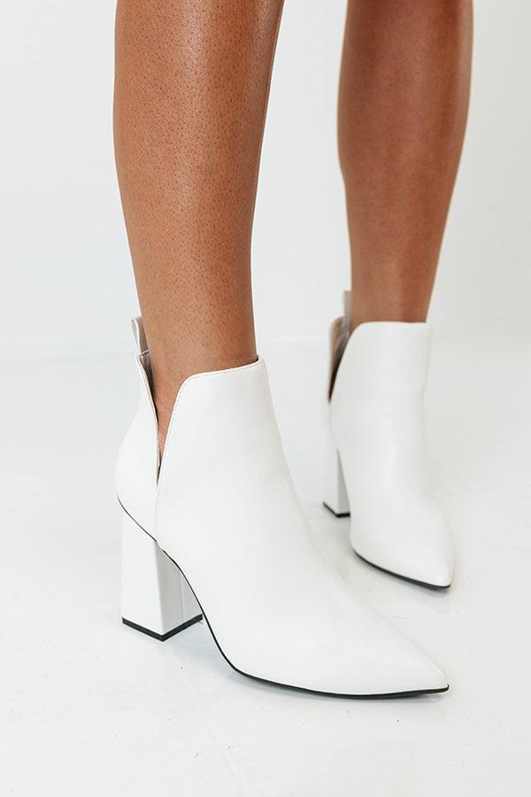 The Sibyl Faux Leather Bootie In Ivory Product Image