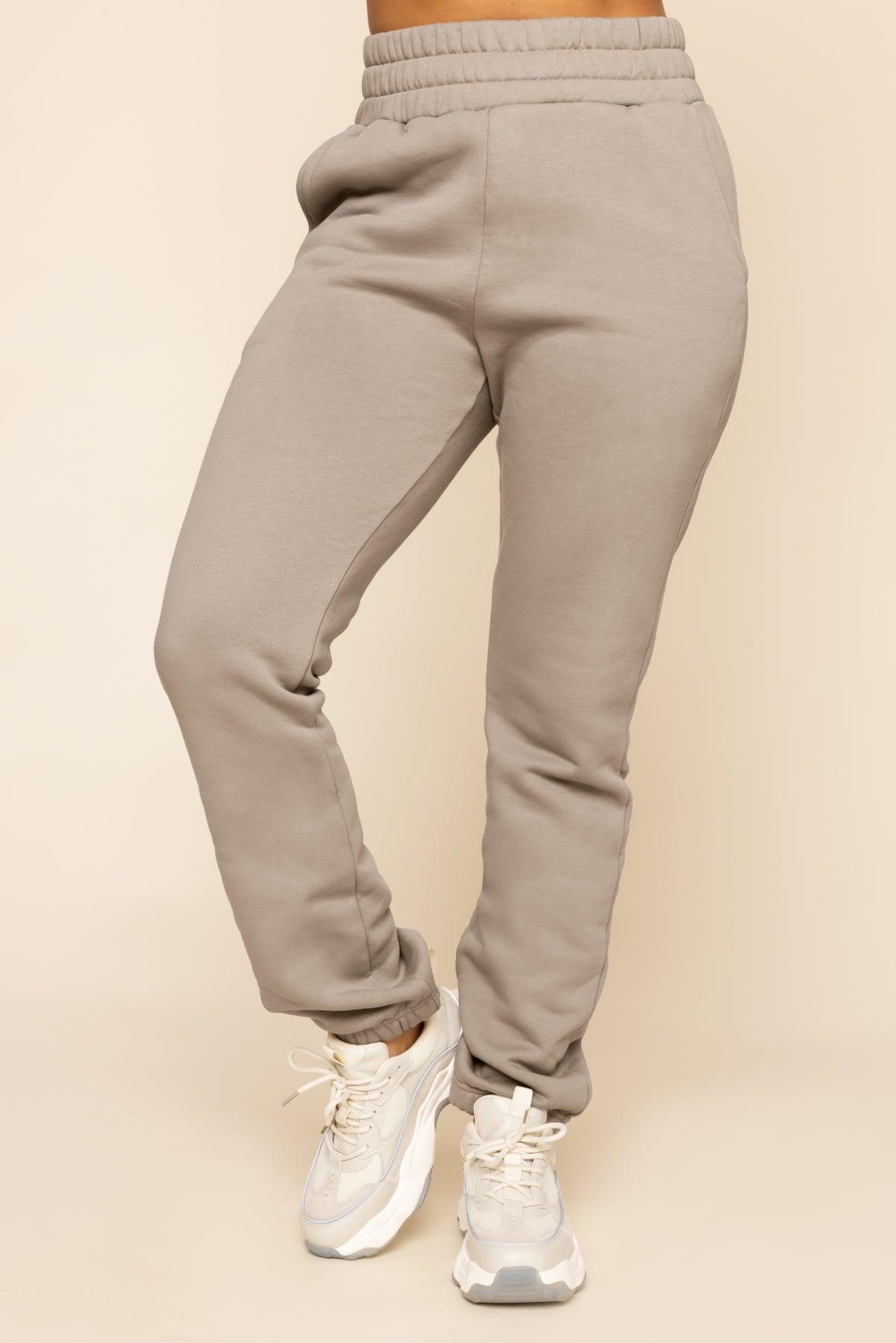 Cloud Rollover Sweatpant - Taupe Product Image