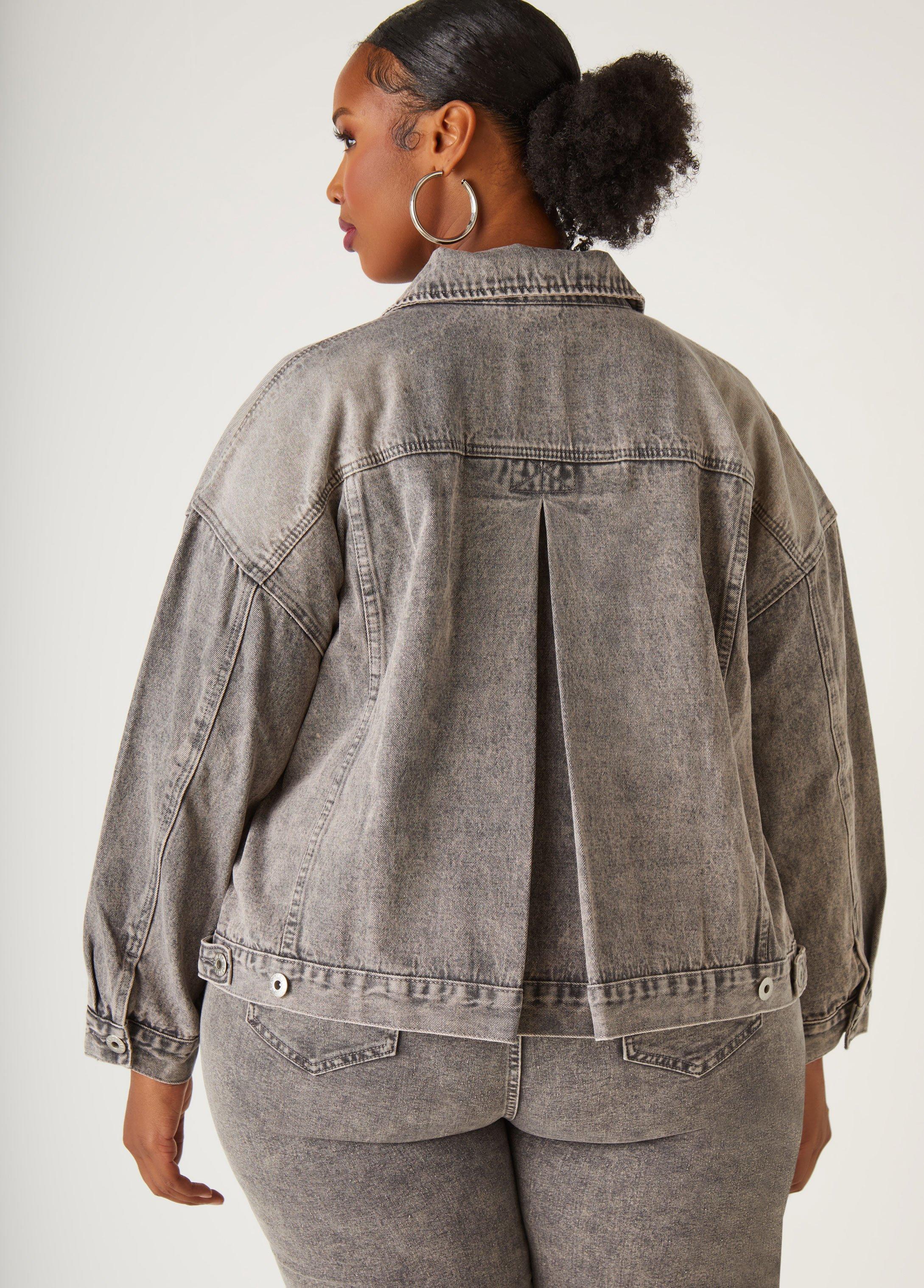 Acid Wash Denim Swing Jacket Product Image