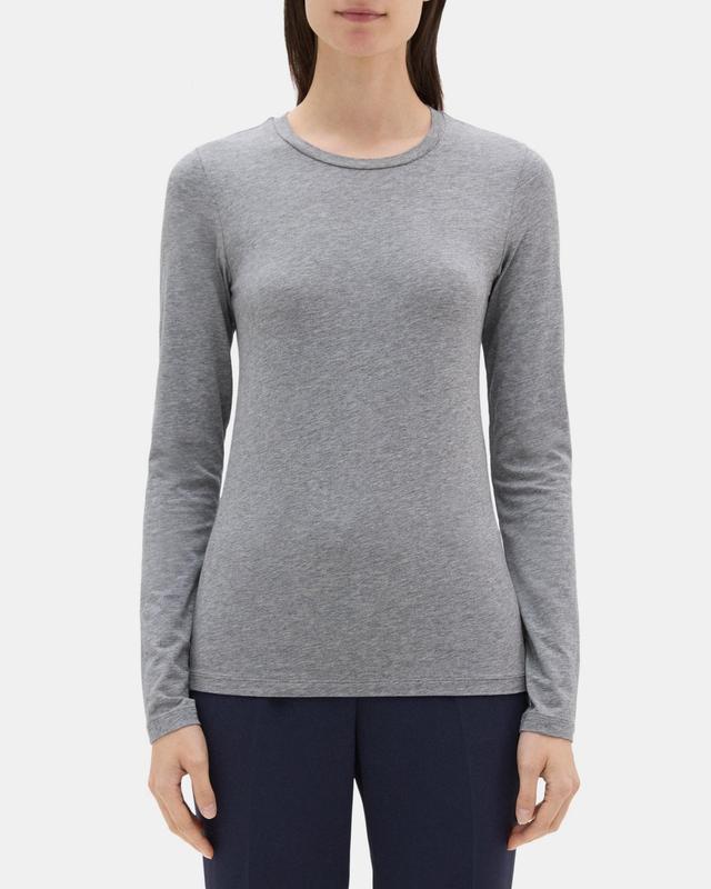 Long-Sleeve Tee In Stretch Cotton Product Image