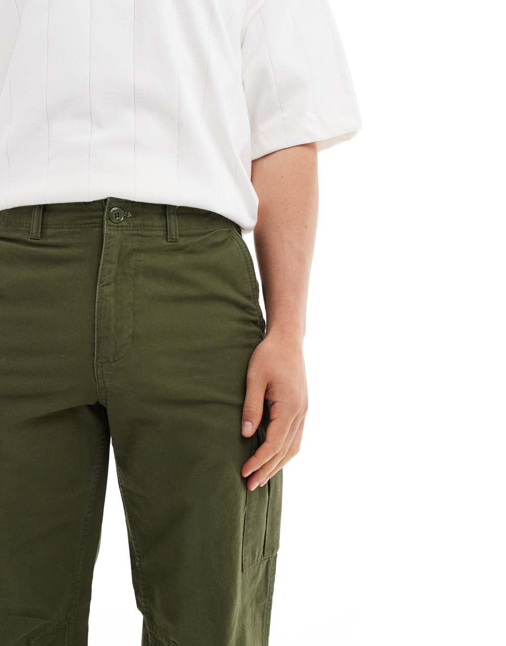 Jack & Jones Bill Barkley wide fit cargo pants in khaki Product Image