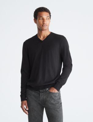 Extra Fine Merino Wool Blend V-Neck Sweater Product Image