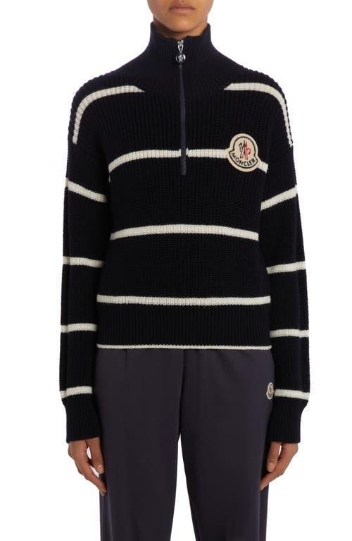 Moncler Turtleneck Wool Half Zip Sweater Product Image