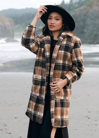 Gertie Coat in Brown Plaid Product Image