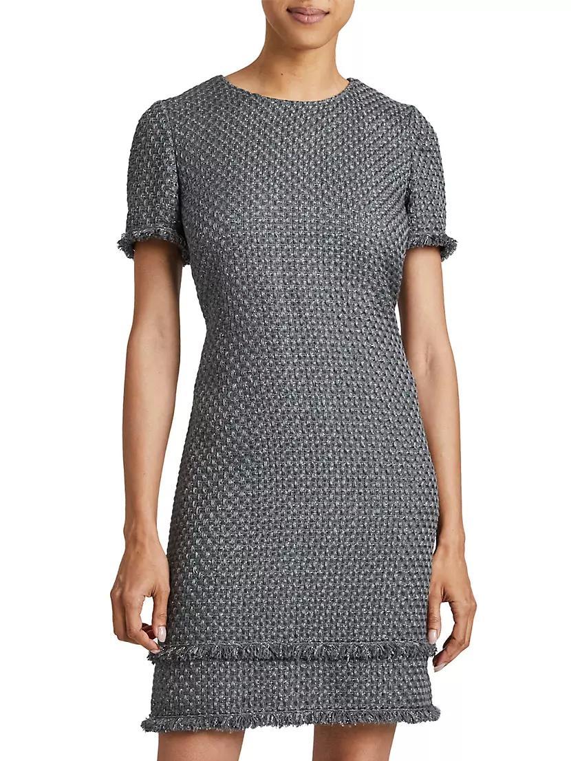 Tweed Short-Sleeve Shift Dress Product Image