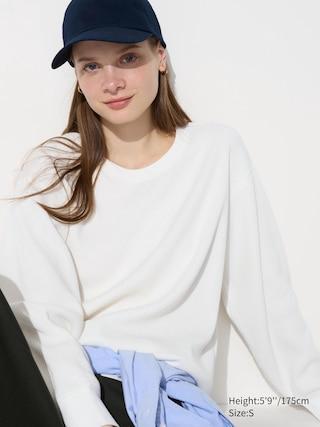 Womens Waffle T-Shirt Long-Sleeve White 2XS UNIQLO US Product Image