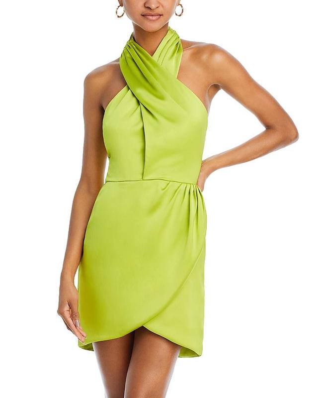 Womens Jona Satin Halterneck Minidress Product Image