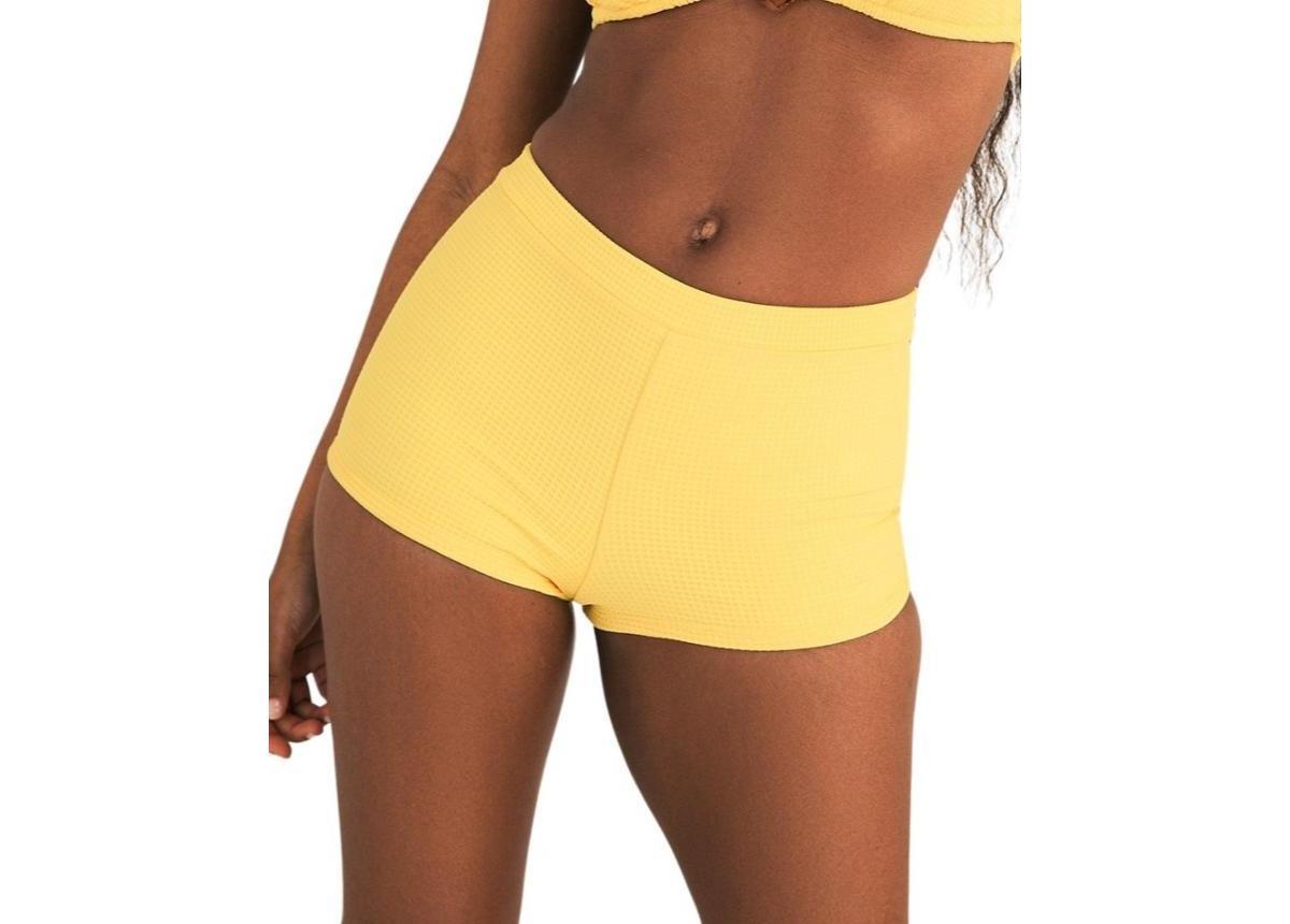 Dippin' Daisy's Women's Farrah Elastic Waist Swim Shorts in White/Orange - Product Image