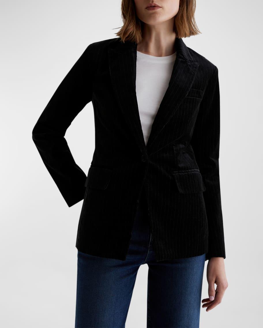 Rue Pinstripe Velvet Blazer Product Image