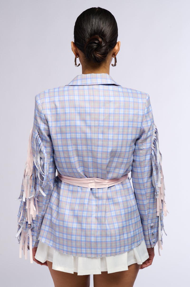 SHABBY CHIC PLAID BLAZER WITH RIBBONS Product Image