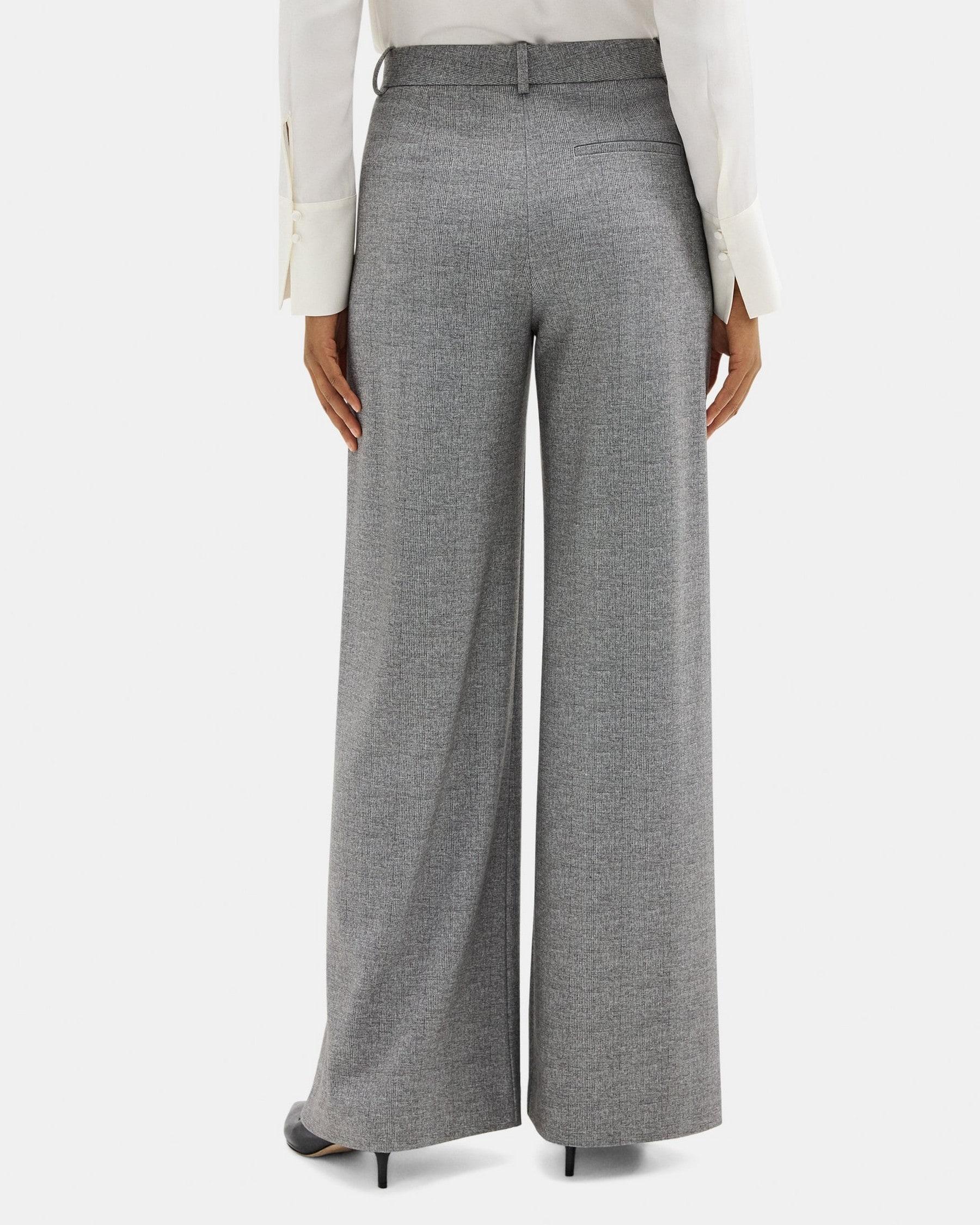 Wide-Leg Pant in Plaid Ponte Product Image