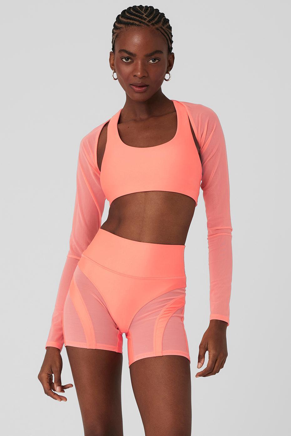 Mesh Heat Wave Shrug - Candy Orange Product Image