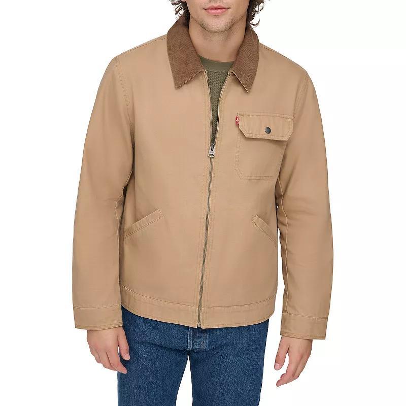 Mens Levis Cotton Canvas Depot Jacket with Corduroy Collar Product Image