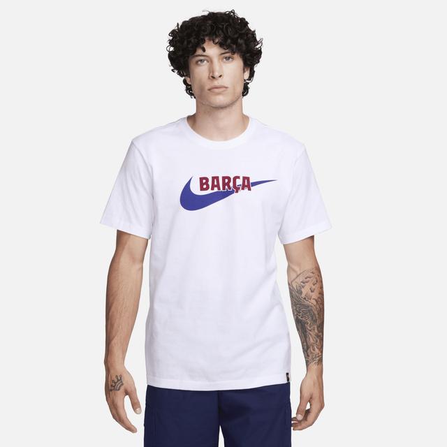 Mens Nike White Barcelona Swoosh T-Shirt Product Image