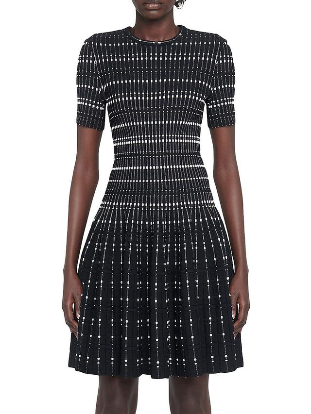 Alexander McQueen Two-Tone Fit & Flare Dress Product Image