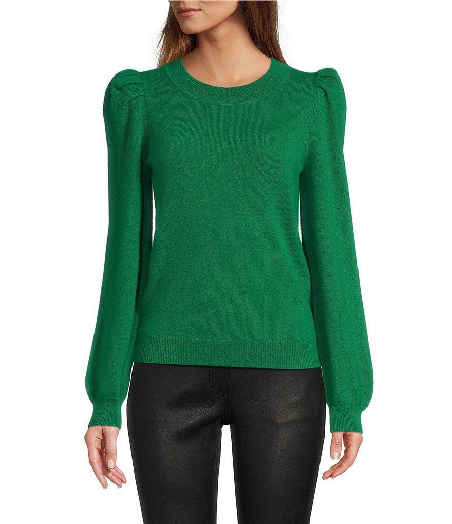 Antonio Melani Lisa Puff Sleeve Crew Neck Cashmere Sweater Product Image