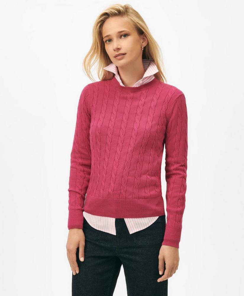 Supima® Cotton Cable Crewneck Sweater product image