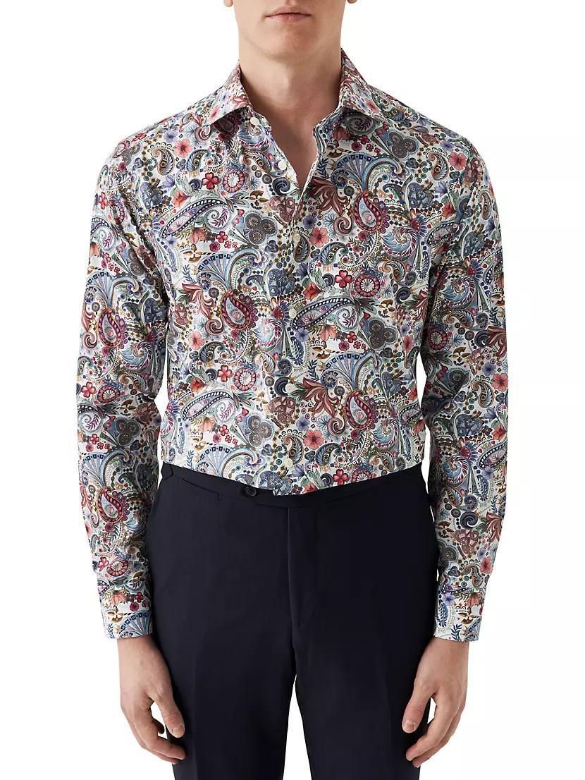 Paisley Cotton Button-Front Shirt Product Image