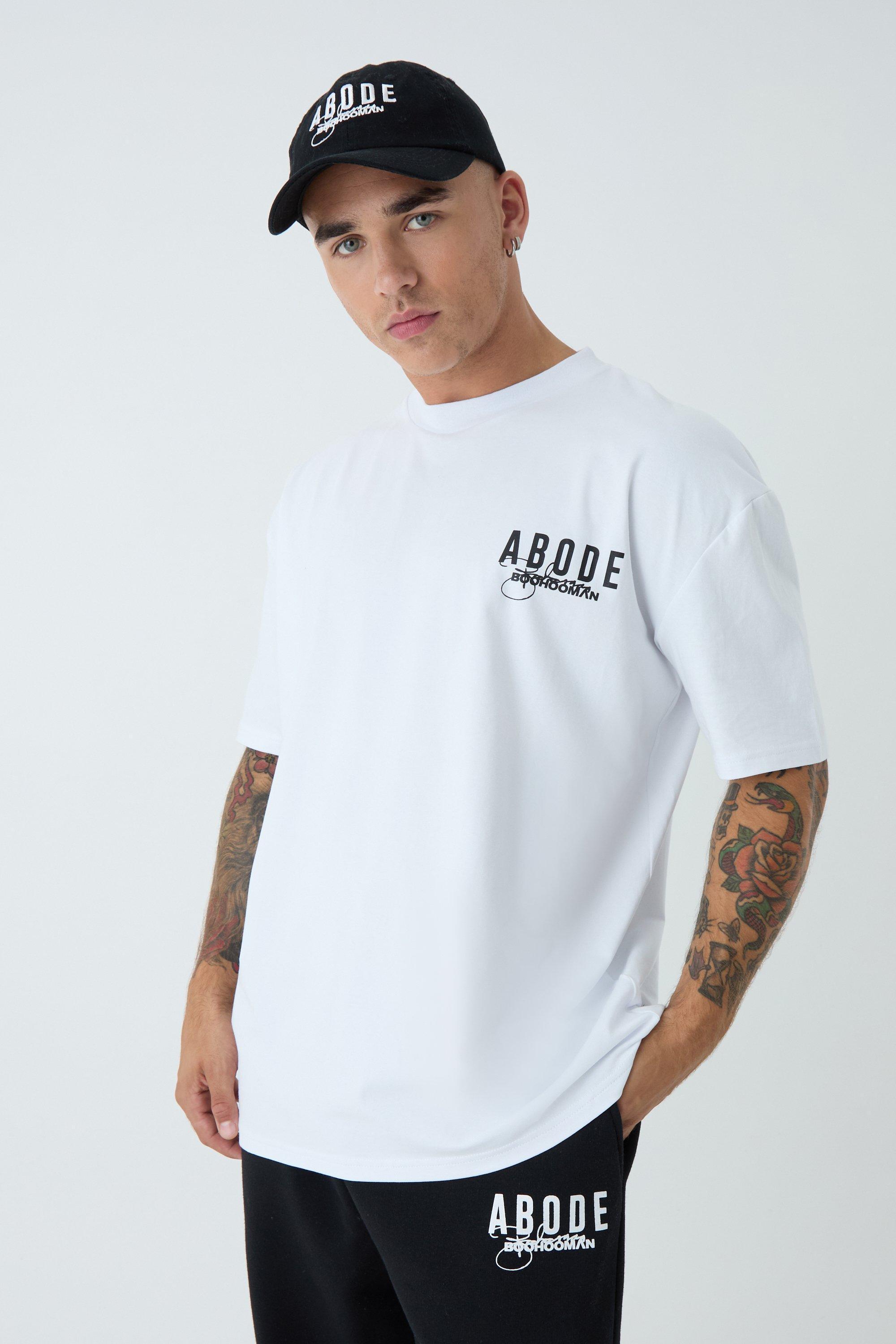 Oversized Extended Neck ABODE T-shirt | boohooMAN USA Product Image