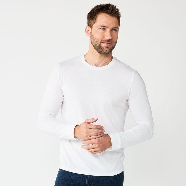 Mens Sonoma Goods For Life Supersoft Long Sleeve Crewneck Tee White Product Image