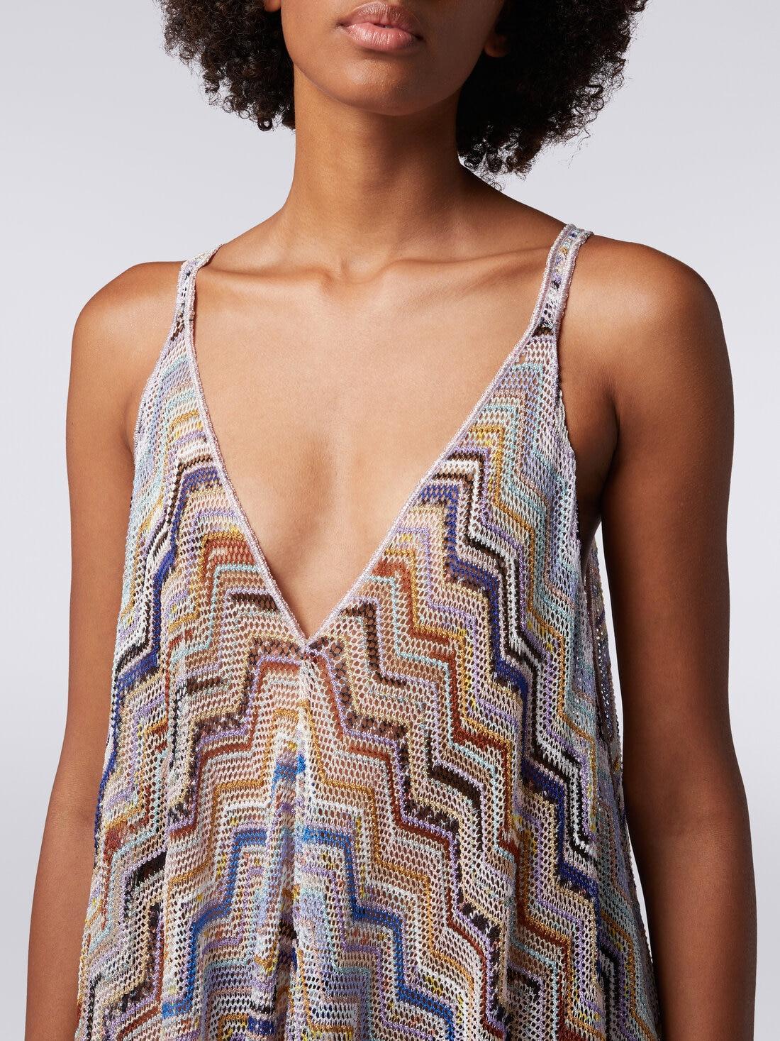 Long cover up in zigzag crochet with lurex Multicoloured | Missoni Product Image