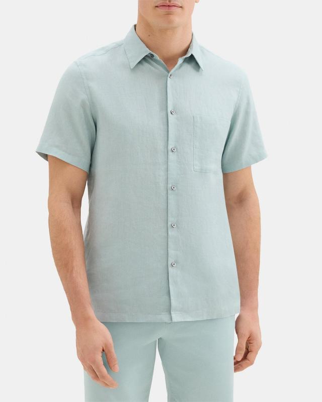 Standard-Fit Short-Sleeve Shirt in Linen Product Image