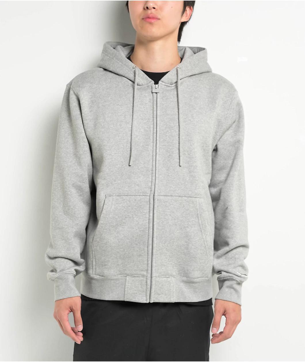 Pro Club Heavyweight Grey Zip Hoodie Product Image