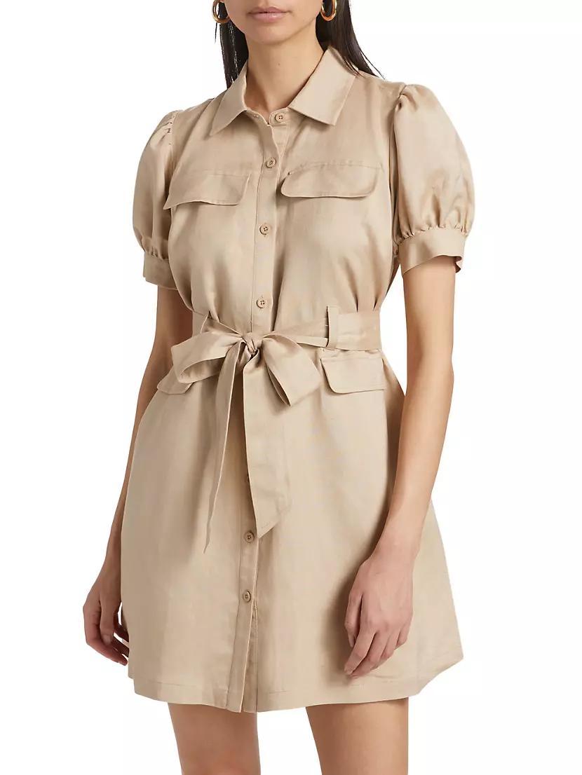 Womens Trench Linen-Blend Minidress Product Image