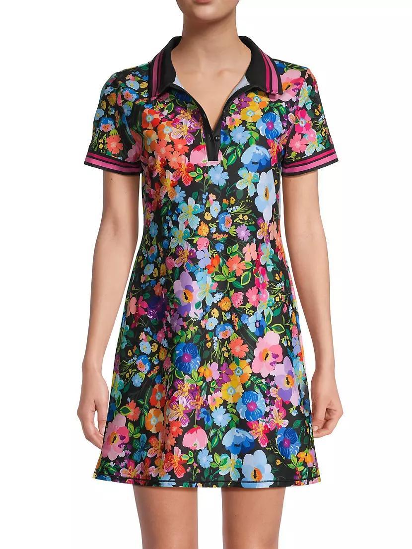 Wild Bloom Floral Polo-Style Minidress Product Image