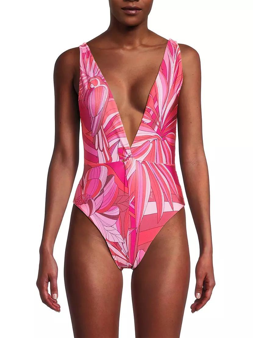 Endless Summer Abstract Plunge One-Piece Swimsuit Product Image