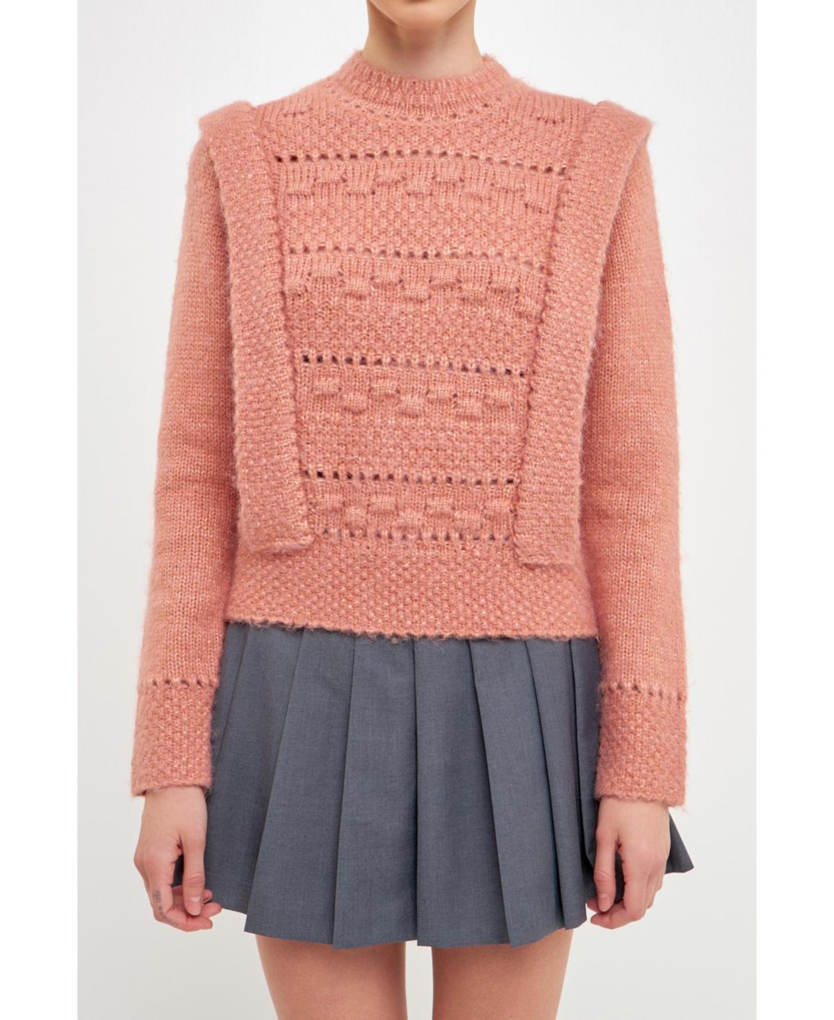 endless rose Womens Chunky Wool Knit Detailed Sweater Product Image