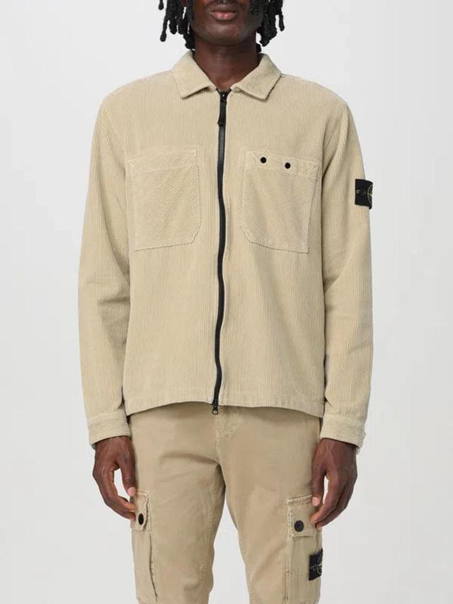 Shirt With Logo In Neutrals Product Image