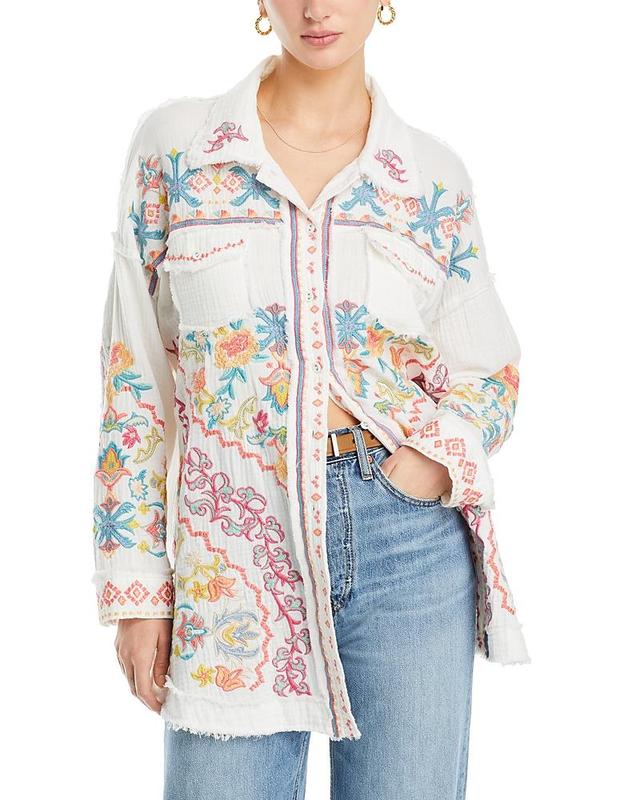 Johnny Was Toyah Embroidered Gauze Tunic Shirt Product Image