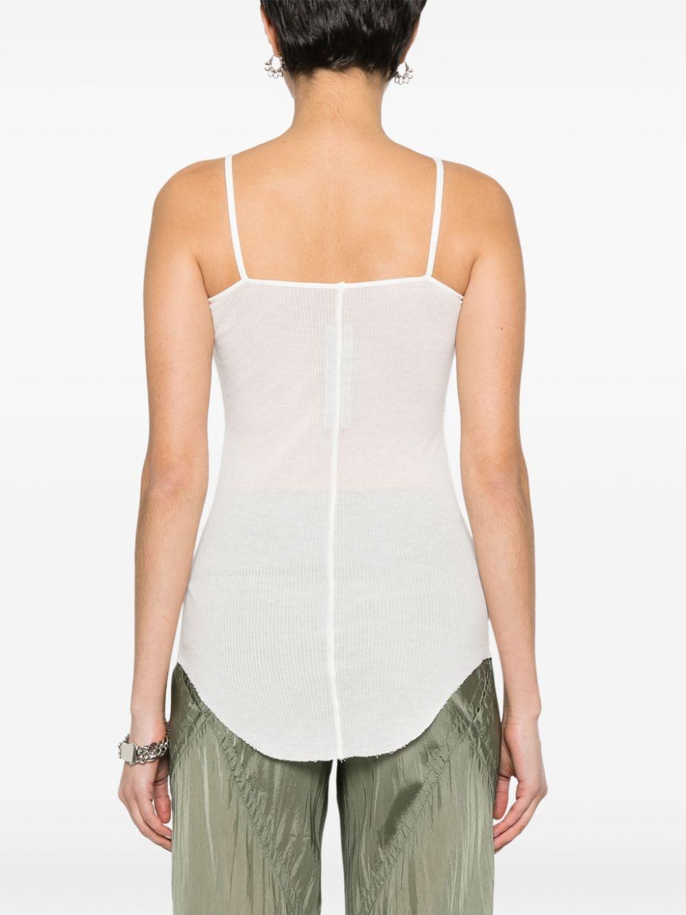 RICK OWENS Geripptes Scorpio Tanktop In White Product Image