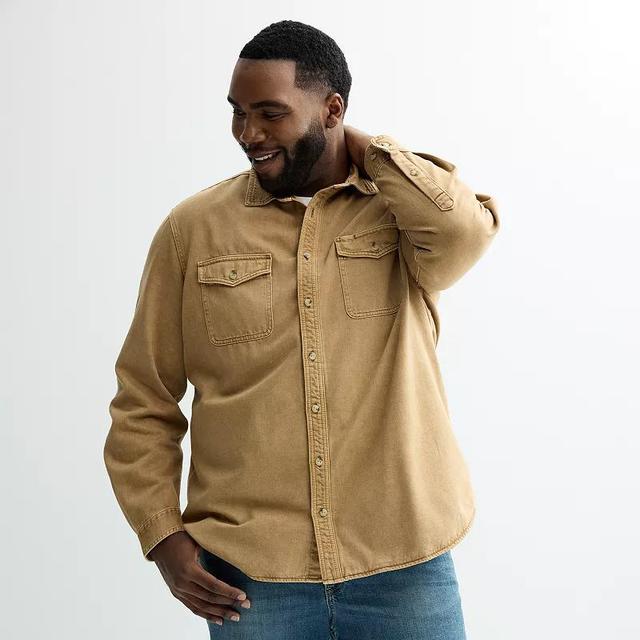 Big & Tall Sonoma Goods For Life Twill Button-Up Shirt, Mens Product Image