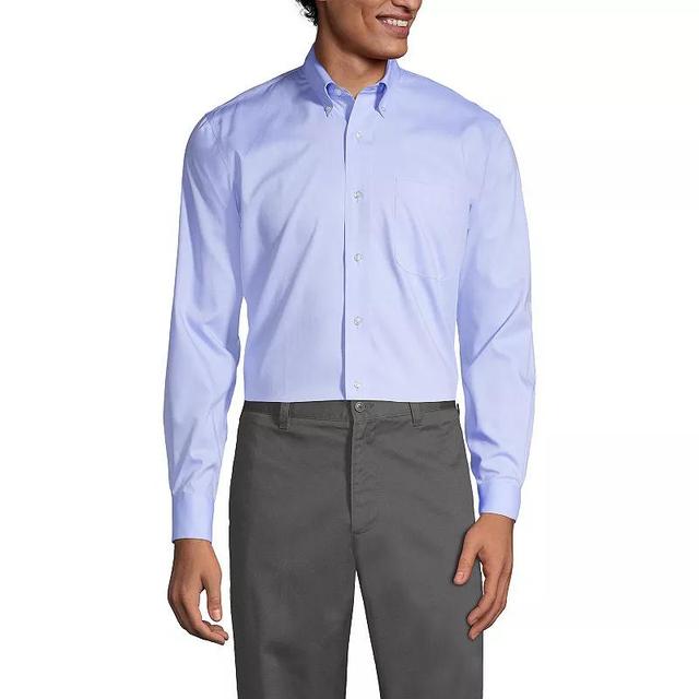 Lands End Mens Long Sleeve No Iron Pinpoint Dress Shirt Product Image