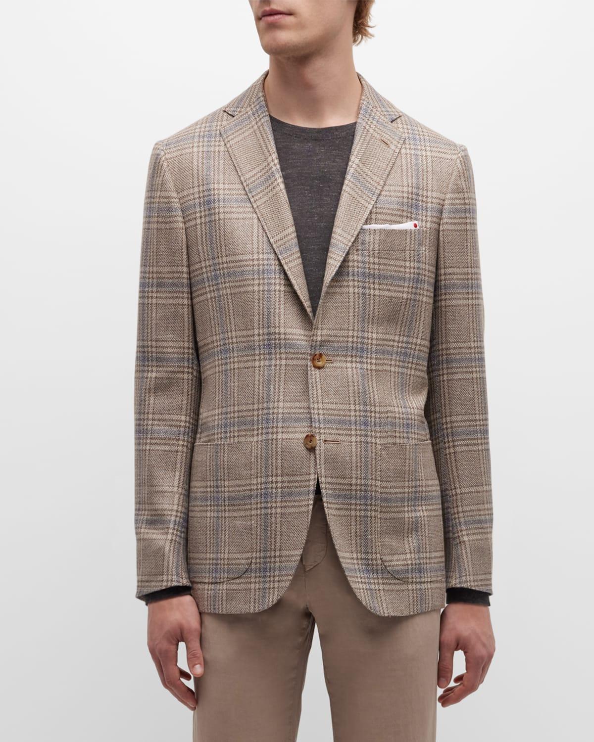 Mens Plaid Cashmere-Blend Sport Coat Product Image