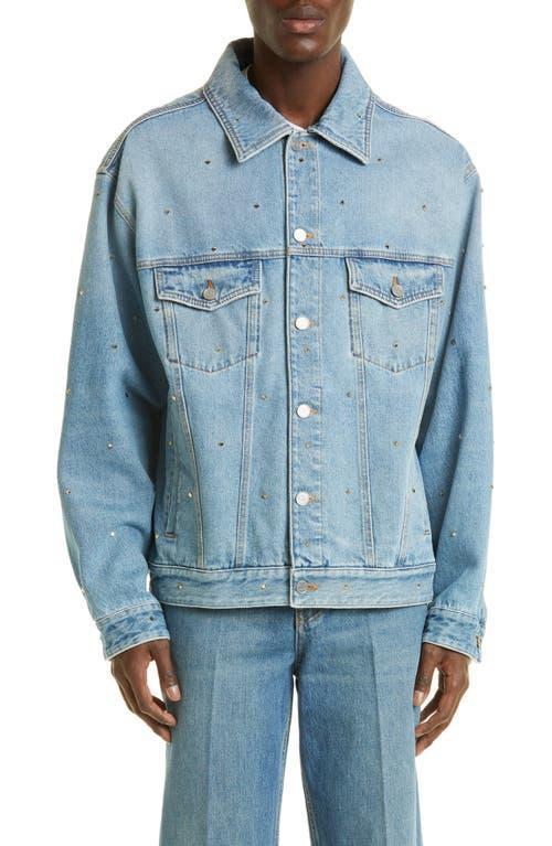 Valentino Garavani Roman Stud Embellished Denim Jacket Product Image