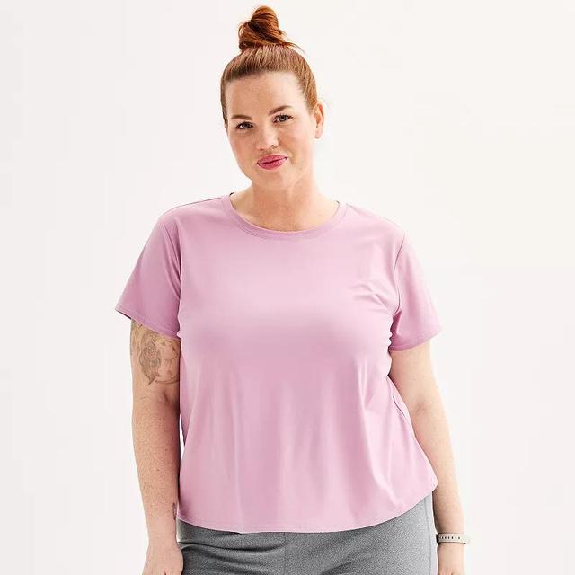 Plus Size Tek Gear Essential Soft Tee, Womens Maiti Pink Product Image