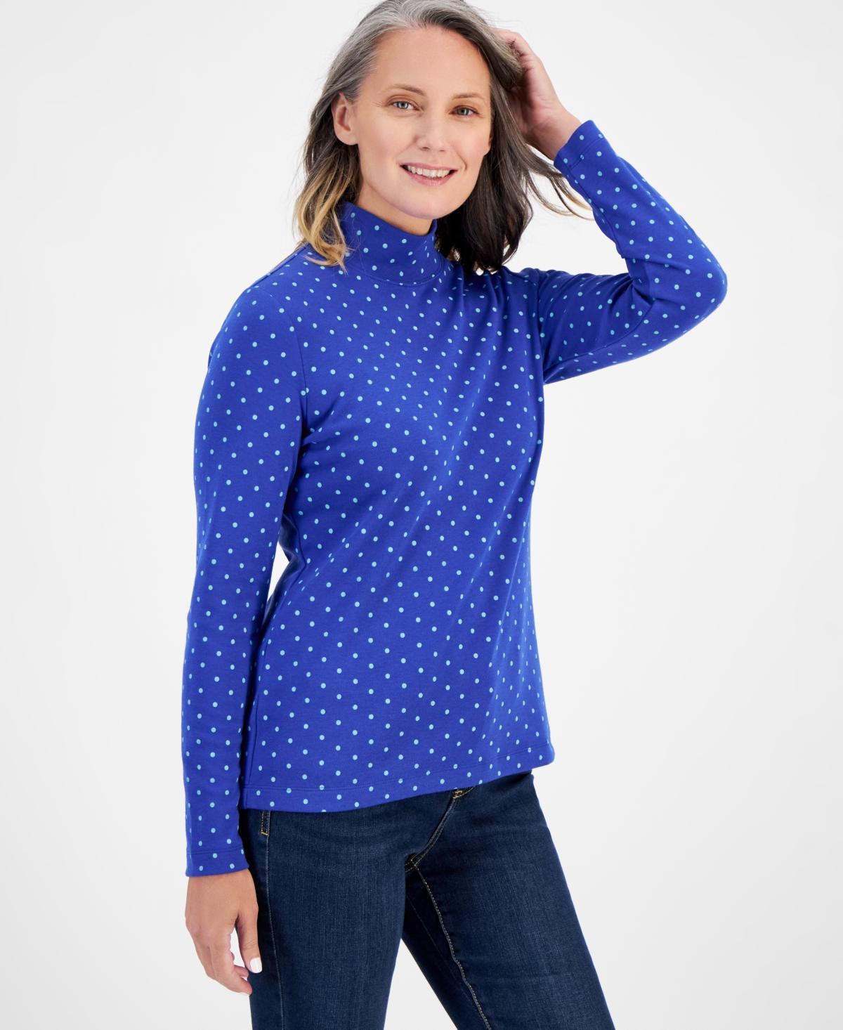 Style & Co Womens Print Mock-Neck Long-Sleeve T-Shirt, Created for Macys Product Image