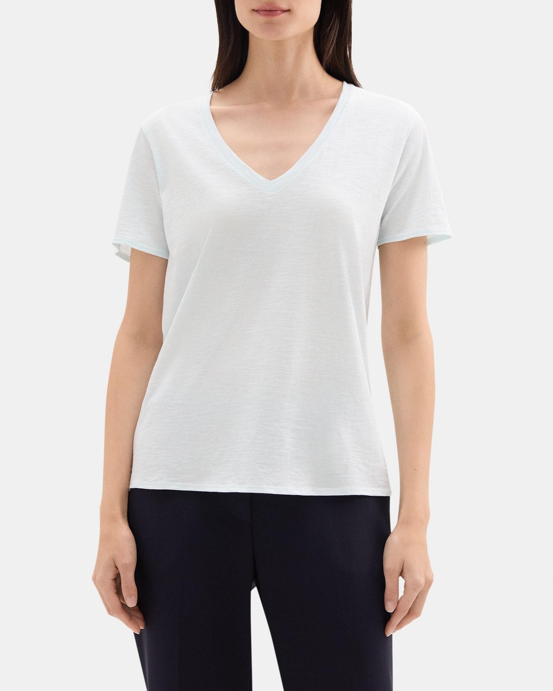 V-Neck Tee in Slub Cotton Product Image