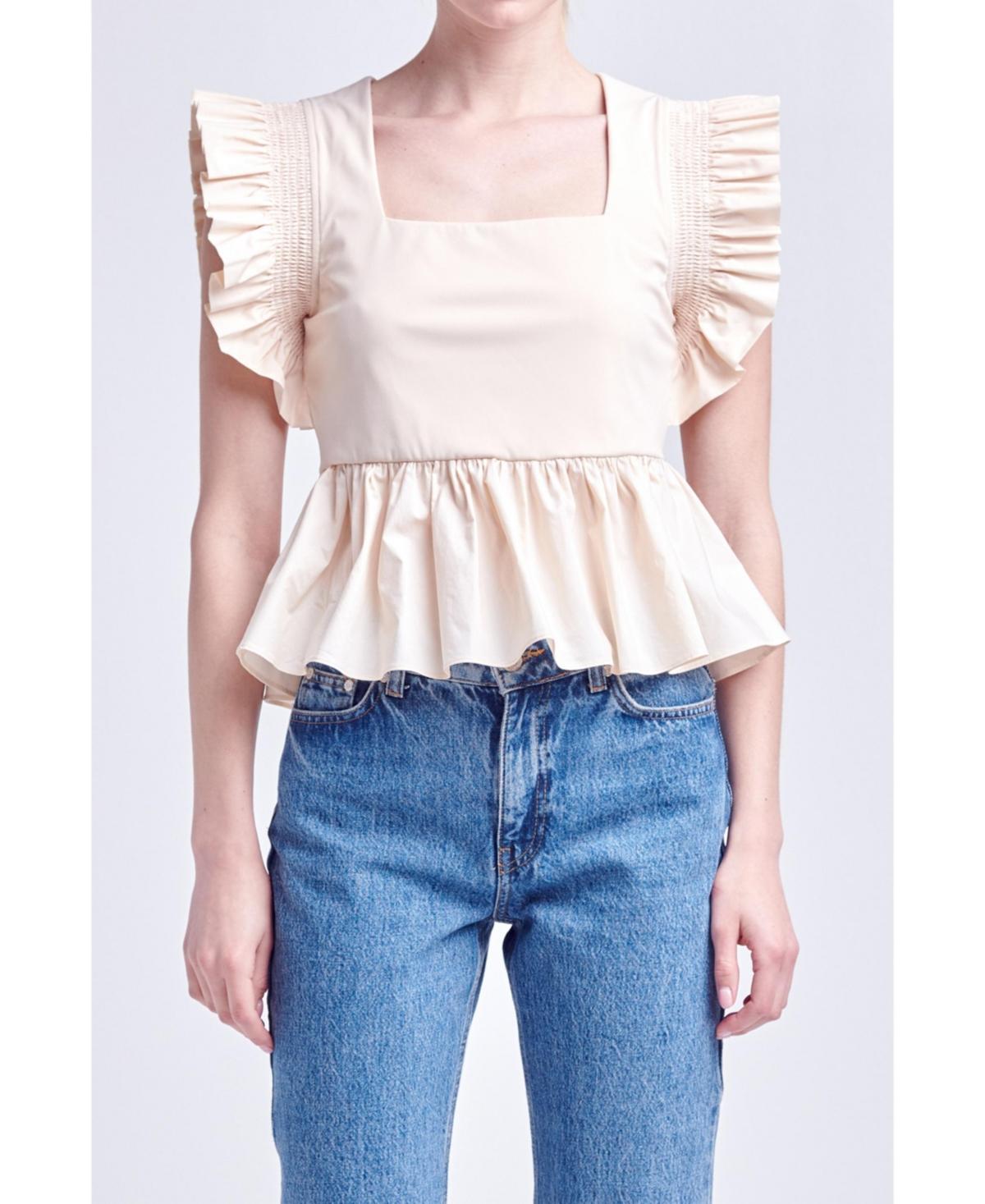 English Factory Ruffle Peplum Top Product Image